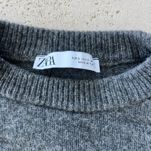 Zara Charcoal Crewneck Sweater - Picture 2 of 4